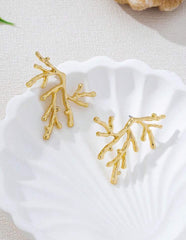 Golden Coral Earrings