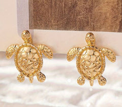 Golden Sea Turtle Earrings