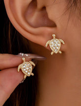 Pinksand Turtle Stud Earrings