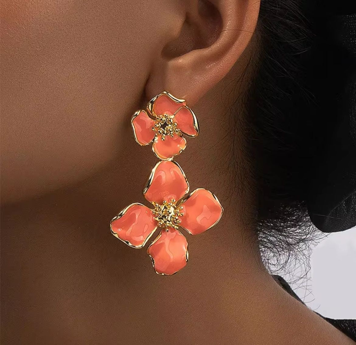 Coral Glow Earrings
