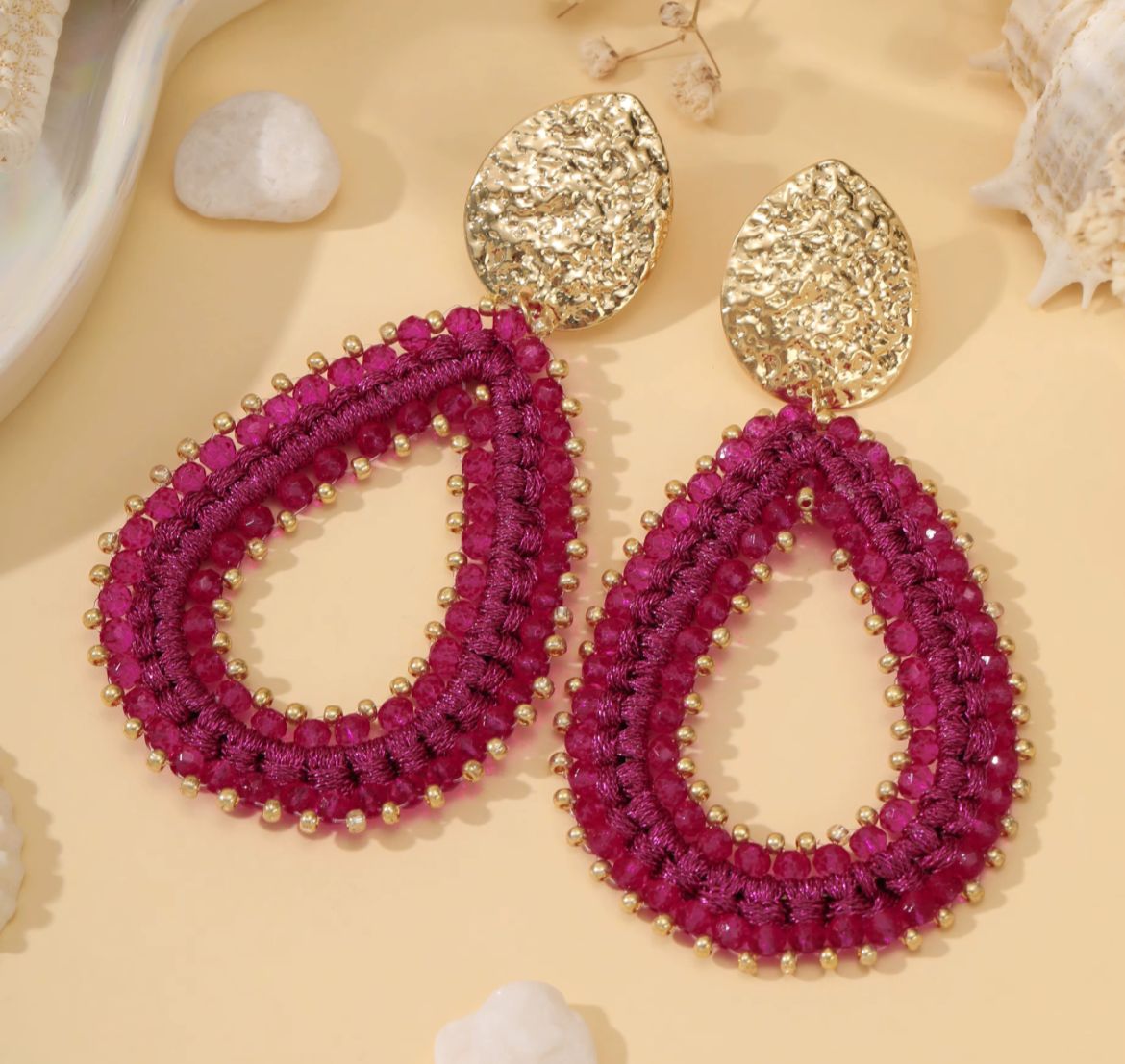 Fuchsia Teardrop Earrings