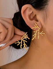 Golden Coral Earrings