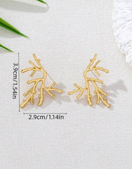 Golden Coral Earrings
