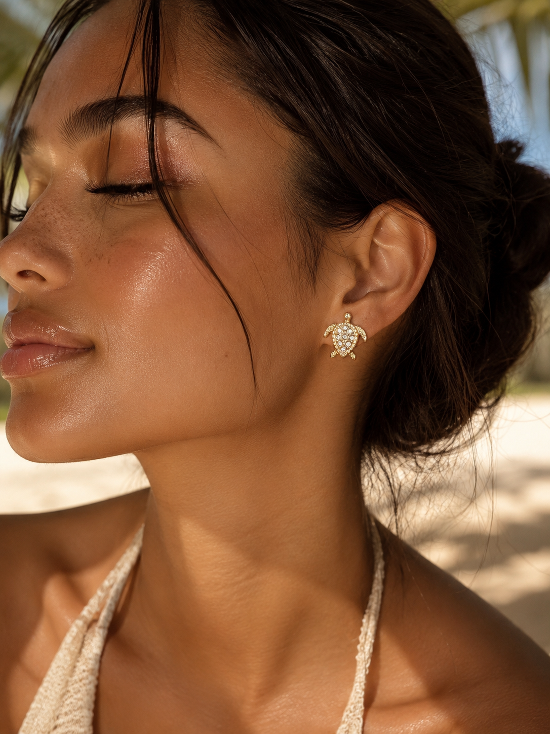 Pinksand Turtle Stud Earrings
