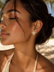 Pinksand Turtle Stud Earrings